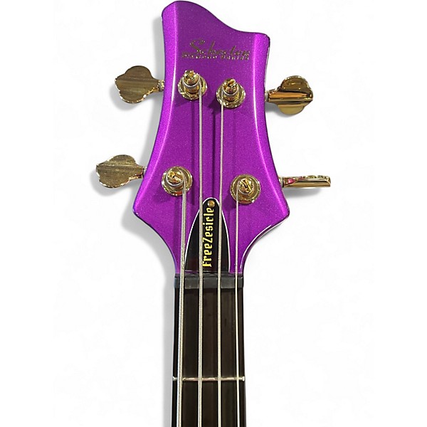 Used Schecter Guitar Research Freezesickle Purple Electric Bass Guitar