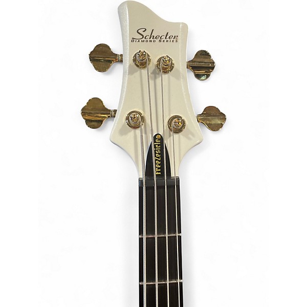 Used Schecter Guitar Research Freezesicle White Electric Bass Guitar