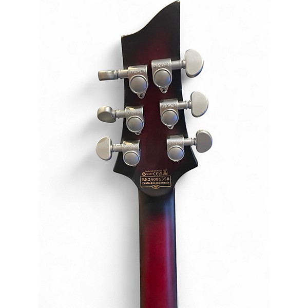 Used Schecter Guitar Research C1 Platinum FR Crimson Burst Solid Body Electric Guitar