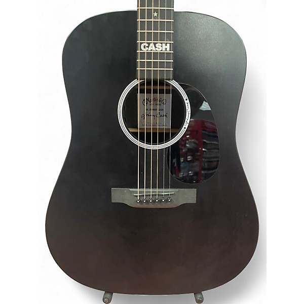 Used Martin Dx johnny cash Black Acoustic Electric Guitar