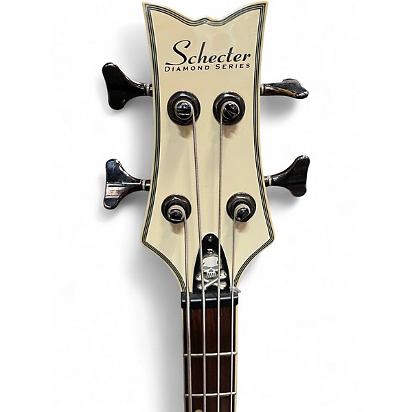Used Schecter Guitar Research Diamond Series Off White Electric Bass Guitar