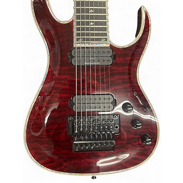 Used B.C. Rich SHREDZILLA 8 STRING RED Solid Body Electric Guitar