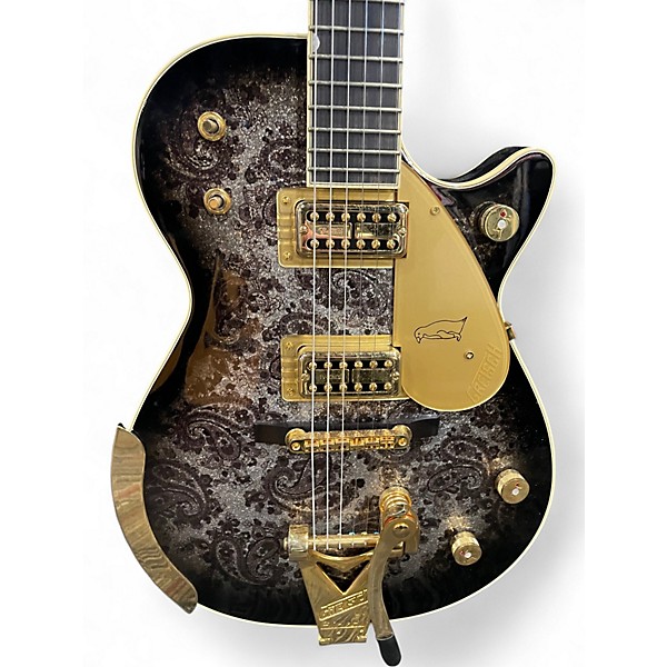 Used Gretsch Guitars G6134 Penguin BLACK SILVER PAISLEY Solid Body Electric Guitar