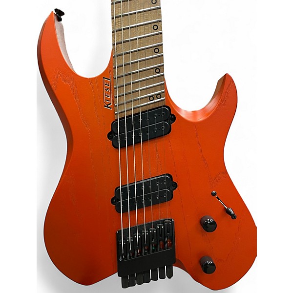 Used Kiesel Vader Metallic Orange Solid Body Electric Guitar