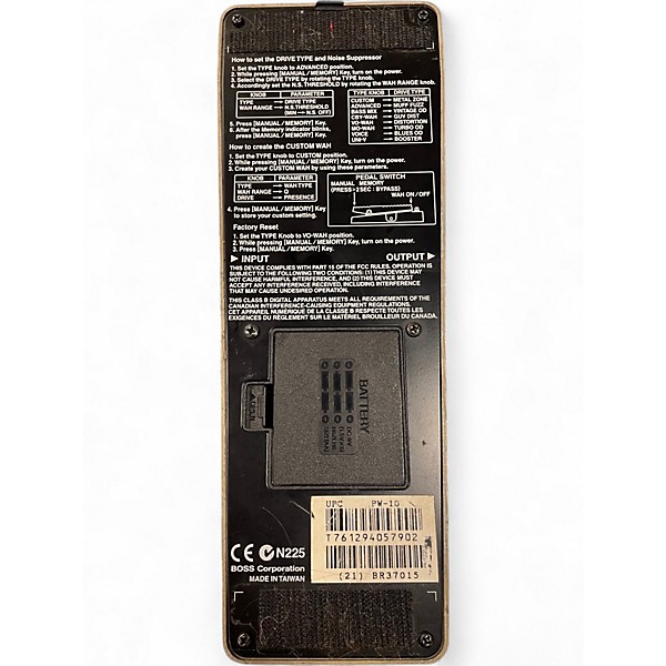 Used BOSS PW10 V Wah Effect Pedal