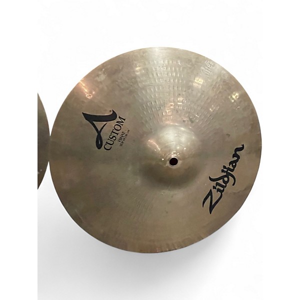 Used Zildjian 14in A Custom Hi Hat Pair Cymbal