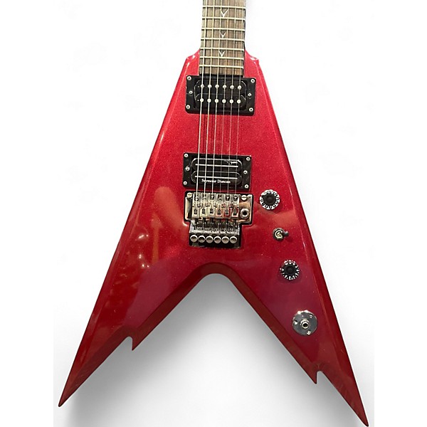 Used Dean Dime Razorback V Candy Apple Red Metallic Solid Body Electric Guitar