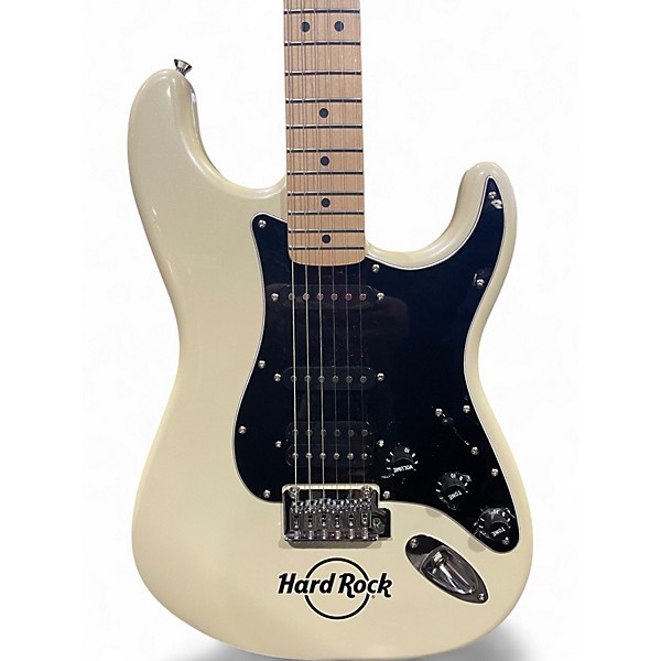 Used Squier HARD ROCK STRAT WHITE Solid Body Electric Guitar