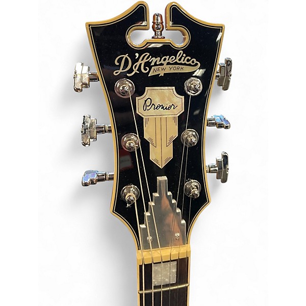 Used D'Angelico Premier DC Semi-Hollow Double Cutaway with Stop-Bar Tailpiec Dark Iced Tea Burst Hollow Body Electric Guitar