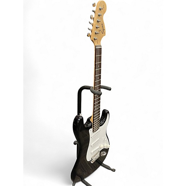Used Squier Affinity Stratocaster Black and White Solid Body Electric Guitar