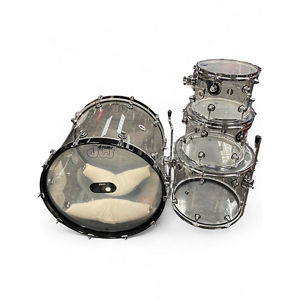 Used DW 4 Piece Design Series Acrylic Clear Drum Kit