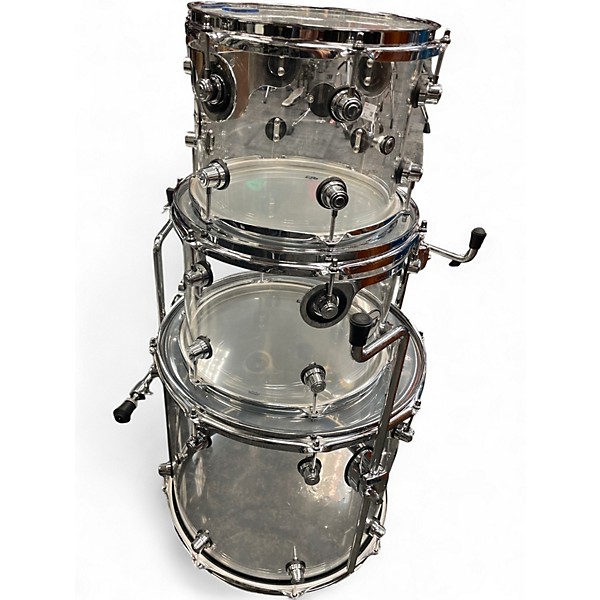 Used DW 4 Piece Design Series Acrylic Clear Drum Kit