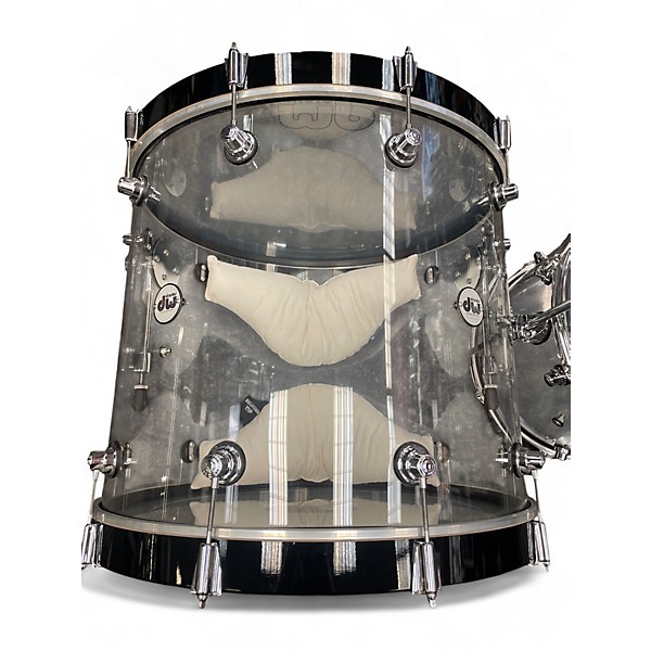 Used DW 4 Piece Design Series Acrylic Clear Drum Kit