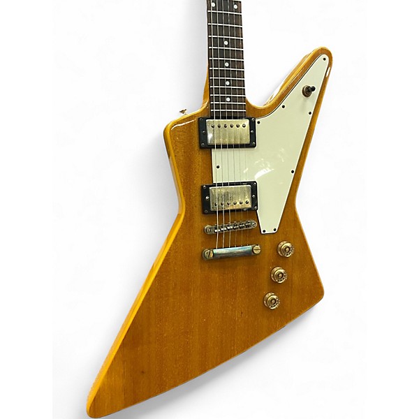 Used 2000s Epiphone Korina Explorer Natural Electric Bass Guitar