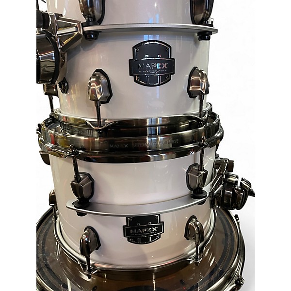 Used Mapex 4 Piece Saturn Evolution Rock Alpine White Drum Kit