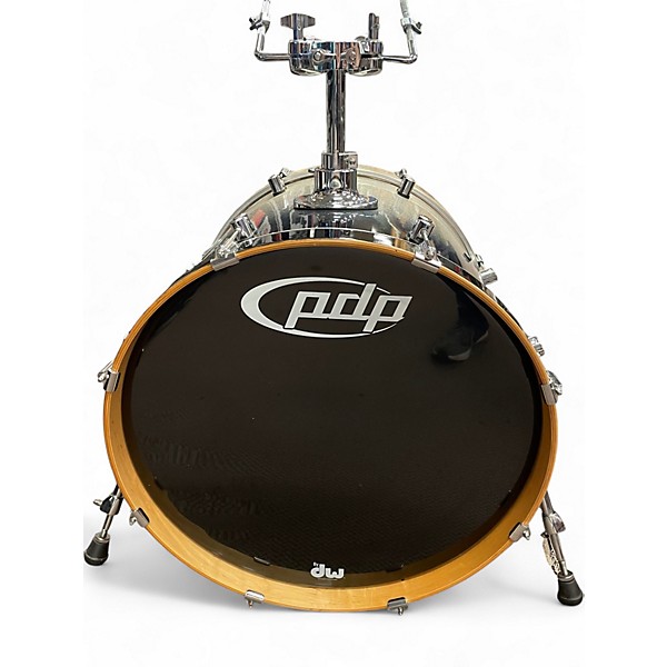 Used PDP by DW 7 Piece Concept Maple Black to Silver Sparkle Drum Kit