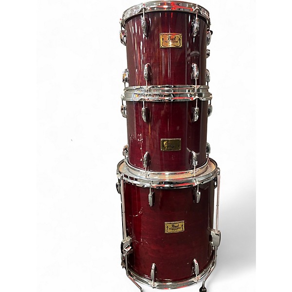 Used Pearl 4 Piece Masters Custom wine red Drum Kit