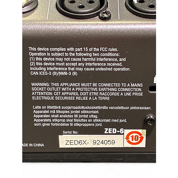 Used Allen & Heath ZED6X Powered Mixer