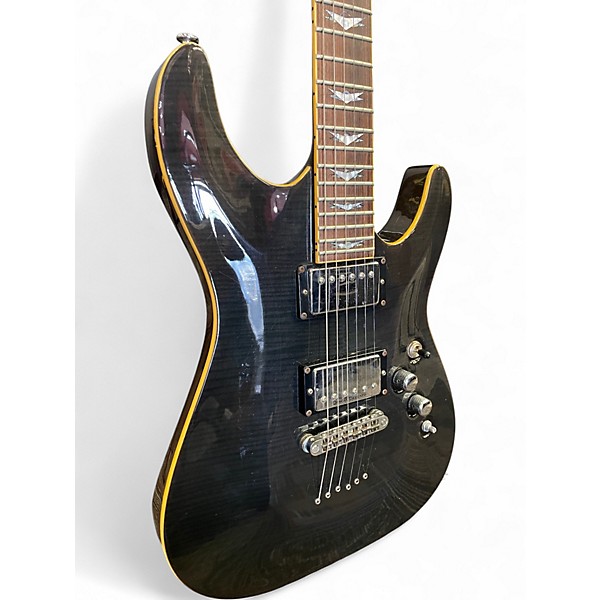 Used Schecter Guitar Research C1 Plus Trans Black Solid Body Electric Guitar