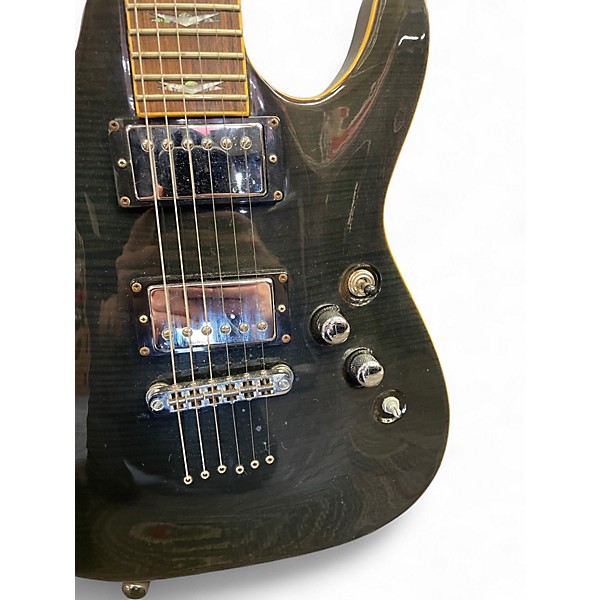 Used Schecter Guitar Research C1 Plus Trans Black Solid Body Electric Guitar