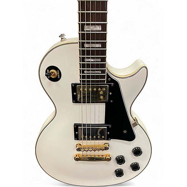 Used 2005 Epiphone Les Paul Custom Alpine White Solid Body Electric Guitar