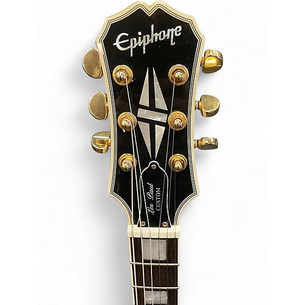 Used 2005 Epiphone Les Paul Custom Alpine White Solid Body Electric Guitar