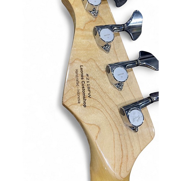 Used Leones 4 STRING BASS TURQUOISE Electric Bass Guitar