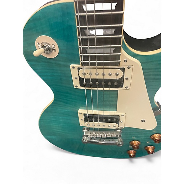 Used Epiphone Les Paul Traditional Pro Ocean Turquoise Solid Body Electric Guitar