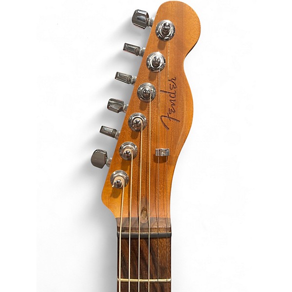 Used Fender Acoustasonic Player Telecaster Yellow Acoustic Electric Guitar