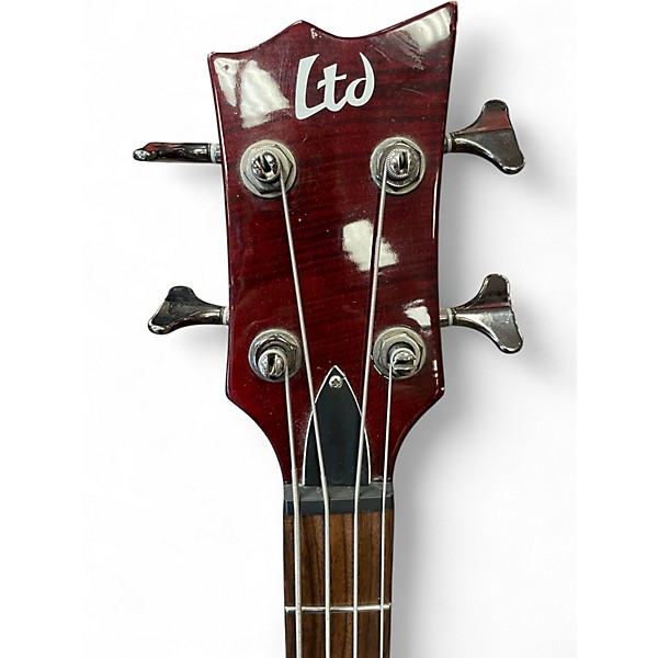 Used ESP LTD EC154DX trans wine Electric Bass Guitar