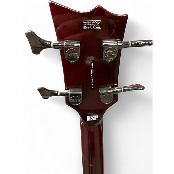 Used ESP LTD EC154DX trans wine Electric Bass Guitar