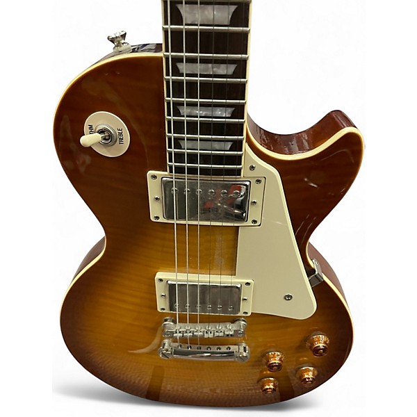 Used 2010s Epiphone Les Paul Standard Pro Iced Tea Burst Solid Body Electric Guitar