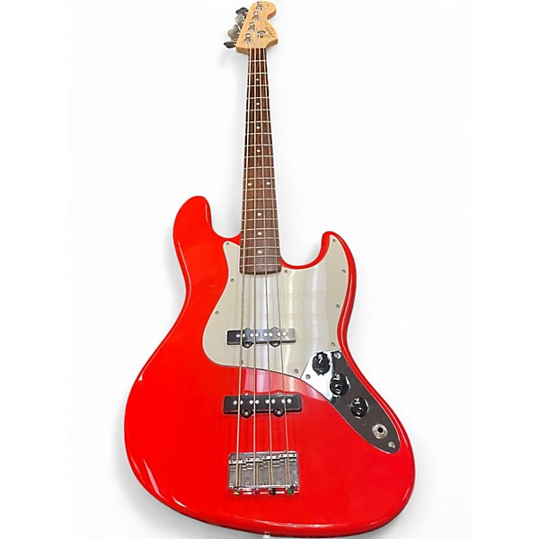 Used Squier Affinity Jazz Bass Red Electric Bass Guitar