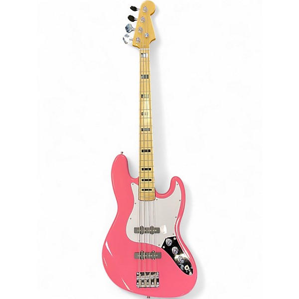 Used Partscaster Jazz Pink Electric Bass Guitar