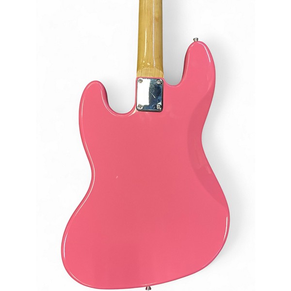 Used Partscaster Jazz Pink Electric Bass Guitar
