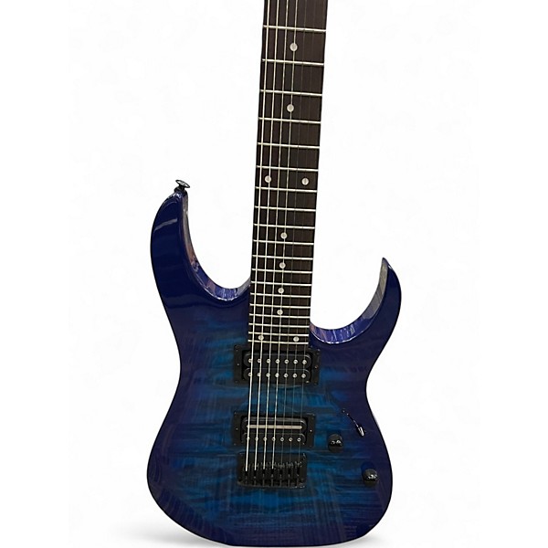 Used Ibanez GRG7221QA Trans blue burst Solid Body Electric Guitar