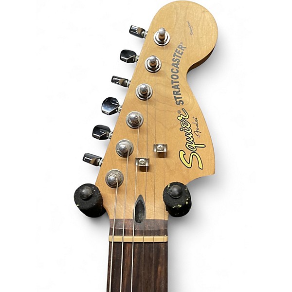 Used 2014 Squier Standard Stratocaster Crimson Red Trans Solid Body Electric Guitar