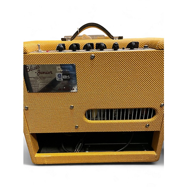 Used Fender Blues Junior Lacquered Tweed 15W 1x12  Tube Guitar Combo Amp