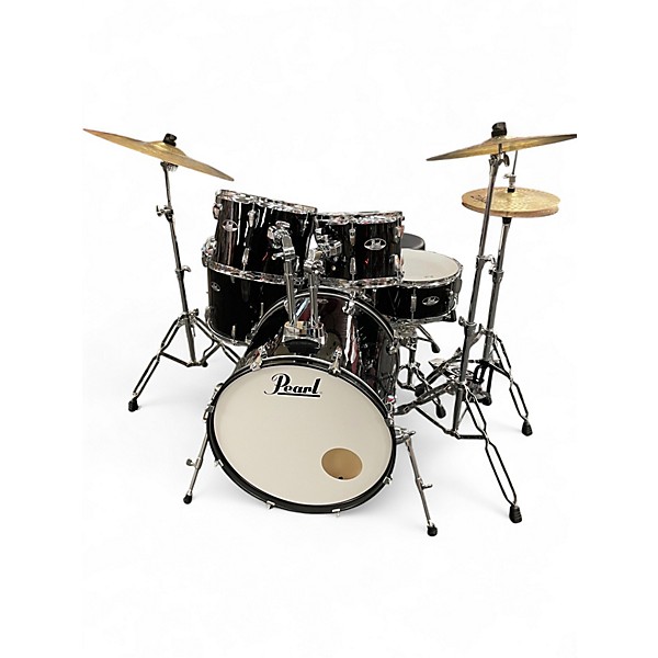 Used Pearl 5 Piece ROADSHOW 5-PIECE PIANO BLACK Drum Kit