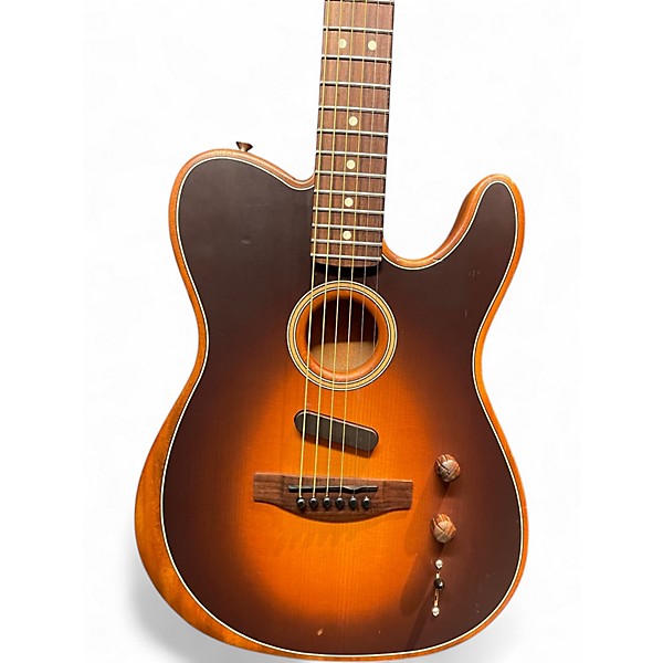 Used Fender Acoustasonic Player Telecaster Shadow Burst Acoustic Electric Guitar