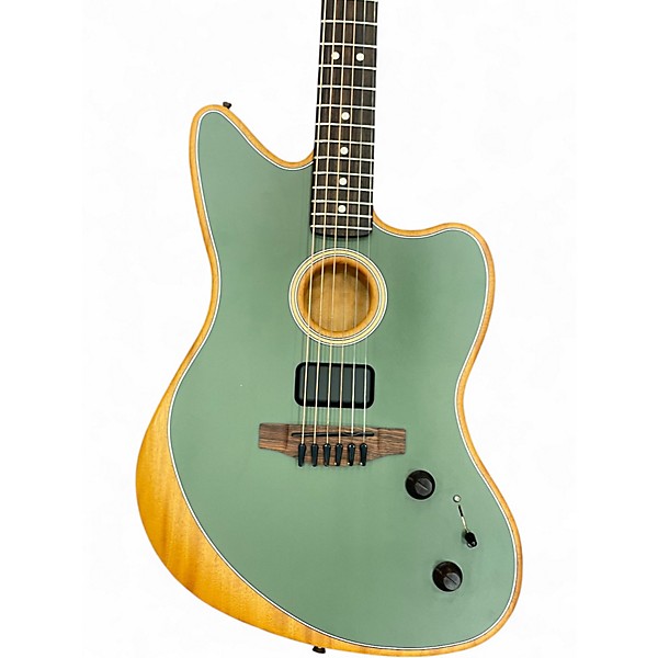 Used Fender Acoustasonic Jazzmaaster Antique Olive Acoustic Electric Guitar