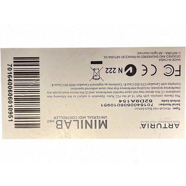 Used Arturia Minilab MKII MIDI Controller