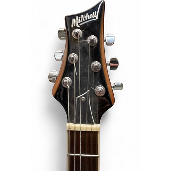 Used Mitchell MS470 Trans Black Solid Body Electric Guitar