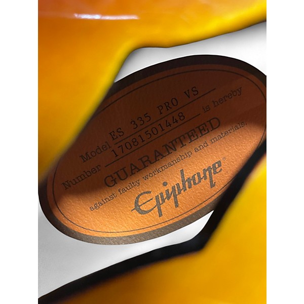 Used Epiphone ES 335 Pro Vintage Sunburst Hollow Body Electric Guitar