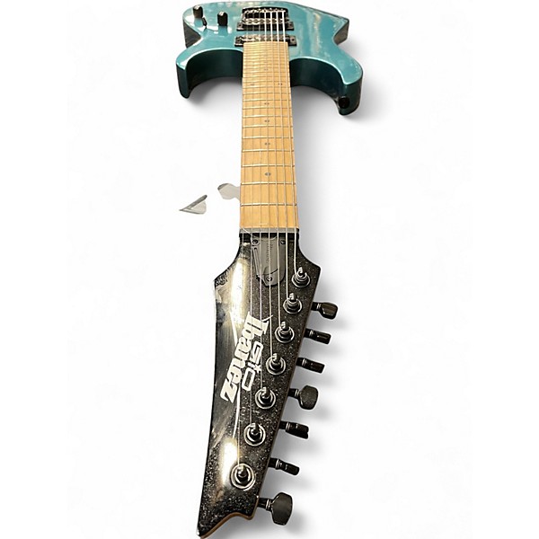 Used Ibanez GRG7221M GRG Series 7-String Metallic Light Blue Solid Body Electric Guitar