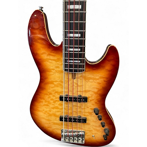 Used Sire Marcus Miller V9 Swamp Ash 5 String SUNBURST RED Electric Bass Guitar