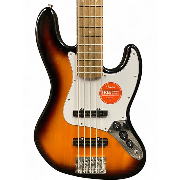 Used Squier Affinity Jazz Bass V 5 String 3 Tone Sunburst Electric Bass Guitar