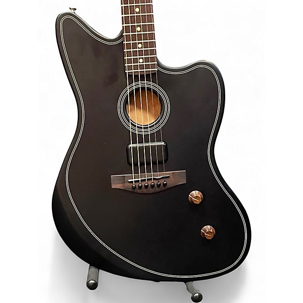 Used Fender Acoustasonic standard Jazzmaster Black Acoustic Electric Guitar