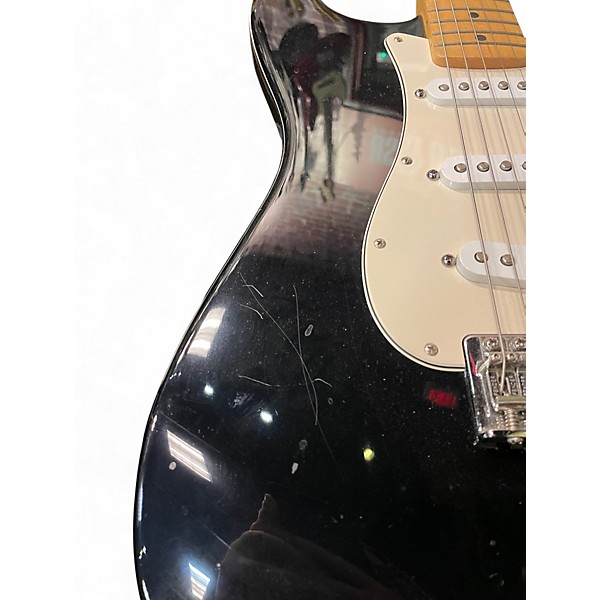 Used 2002 Fender Standard Stratocaster Black Solid Body Electric Guitar