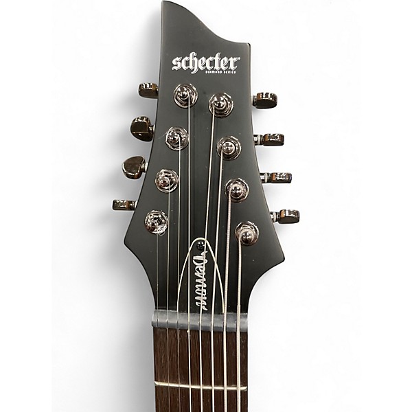 Used Schecter Guitar Research DEMON-8 LEFT HANDED Satin Black Solid Body Electric Guitar